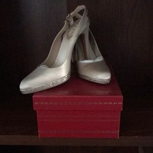 Rene Caovilla Satin Rhinestone embellished pump